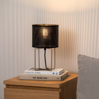 Stolová lampa Kamil s dierovaným kovovým tienidlom