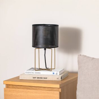 Stolová lampa Kamil s dierovaným kovovým tienidlom