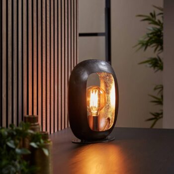 Stolová lampa Kazumi, čierno-niklová/zlatá, 30 cm