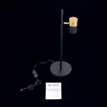 Stolová lampa Kevin, otočný reflektor čierna/zlatá