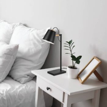 Stolová lampa Lacey, výška 48,5 cm, čierna, oceľ