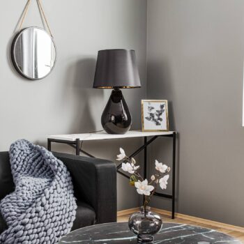 Stolová lampa Lacrima, čierna/zlatá