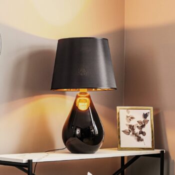 Stolová lampa Lacrima, čierna/zlatá