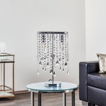 Stolová lampa Laila s kryštálovým závesom 2-plameňové