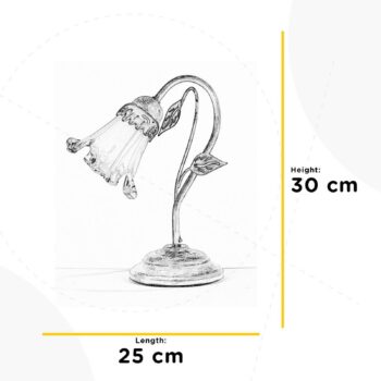 Stolová lampa Lancia, farba slonovej kosti, 1 svetlo, železo, sklo