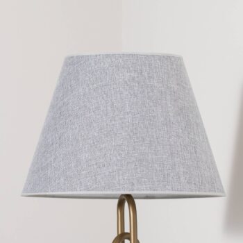 Stolová lampa Lazar, sivá/zlatá antik, výška 65 cm, textil/kov