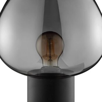 Stolová lampa Ligari, čierna/dymovo sivá, výška 28 cm kov/sklo
