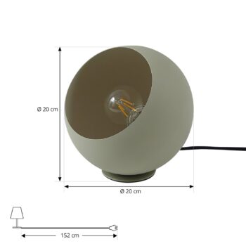 Stolová lampa Lindby Solomia, zelená, železo, Ø 20 cm