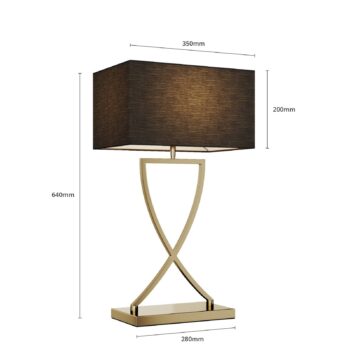 Stolová lampa Lucande Evaine, mosadz/čierna, 66 cm, E27