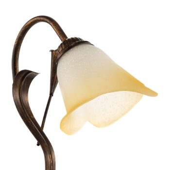Stolová lampa Lucrezia v bronzovej farbe s tienidlom v tvare kvetu