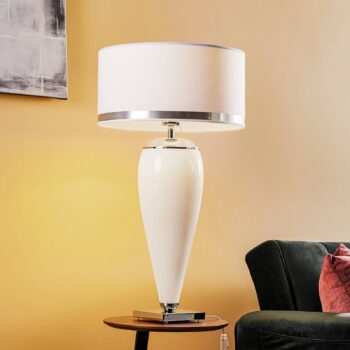 Stolová lampa Lund, biela/opálová, výška 70 cm