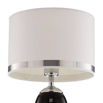 Stolová lampa Lund, čierna/biela, výška 60 cm, textil
