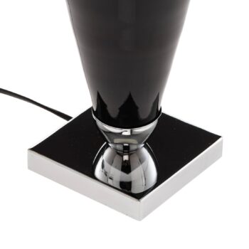 Stolová lampa Lund, čierna/biela, výška 60 cm, textil