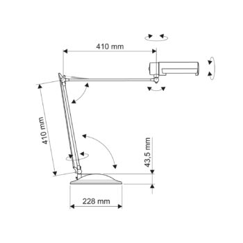 Stolová lampa MAULoffice, čierna/strieborná, výška 56 cm, kov