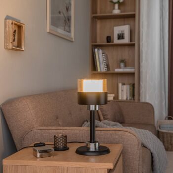 Stolová lampa ML-4288-1BSY z kovu a skla