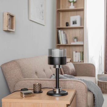 Stolová lampa ML-4288-1BSY z kovu a skla