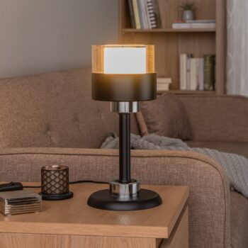 Stolová lampa ML-4288-1BSY z kovu a skla