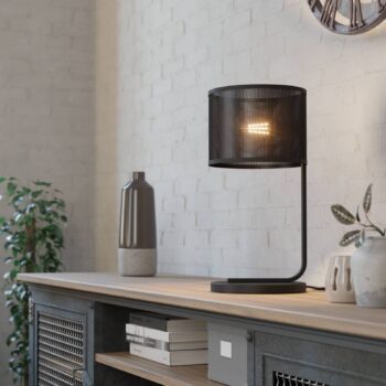 Stolová lampa Manby, výška 48,5 cm, čierna, oceľ