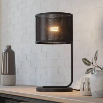 Stolová lampa Manby, výška 48,5 cm, čierna, oceľ
