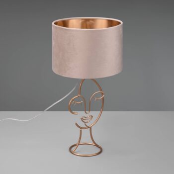 Stolová lampa Mary s dizajnom tváre, béžová/zlatá