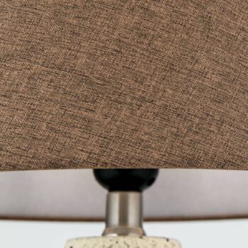 Stolová lampa Masai, krémová/hnedá, výška 46,5 cm, keramika/plátno