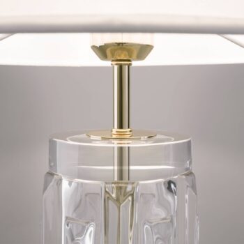 Stolová lampa Maytoni Muse, biela, výška 53 cm, textil/sklo