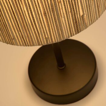 Stolová lampa Meadow, hnedá, čierna, prírodné vlákno, oceľ