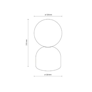 Stolová lampa Miki, mätovo zelená, výška 21 cm, kov/sklo, G9