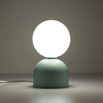 Stolová lampa Miki, mätovo zelená, výška 21 cm, kov/sklo, G9