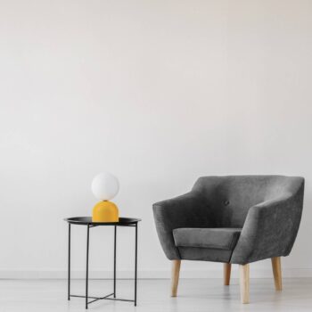 Stolová lampa Miki, žltá, výška 21 cm, kov/sklo, G9