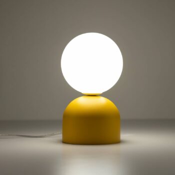 Stolová lampa Miki, žltá, výška 21 cm, kov/sklo, G9