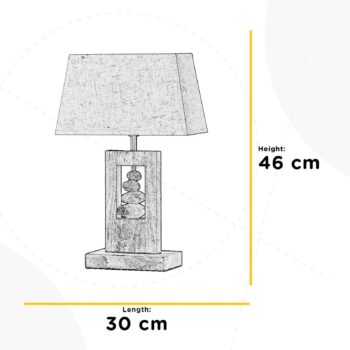 Stolová lampa Miriel, výška 46 cm, textil, drevo