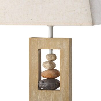 Stolová lampa Miriel, výška 46 cm, textil, drevo