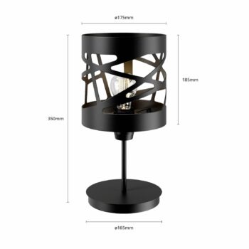 Stolová lampa Modul Frez vzorovaný tienidlo Ø17,5cm čierna