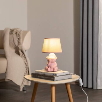 Stolová lampa Monkey, ružová, keramika, výška 28 cm, E14