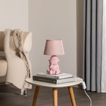 Stolová lampa Monkey, ružová, keramika, výška 28 cm, E14