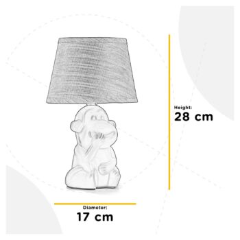 Stolová lampa Monkey, ružová, keramika, výška 28 cm, E14