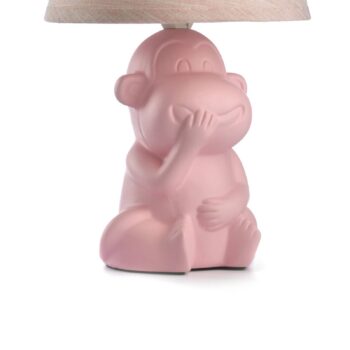 Stolová lampa Monkey, ružová, keramika, výška 28 cm, E14