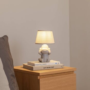 Stolová lampa Monkey, sivá, keramika, výška 28 cm, E14