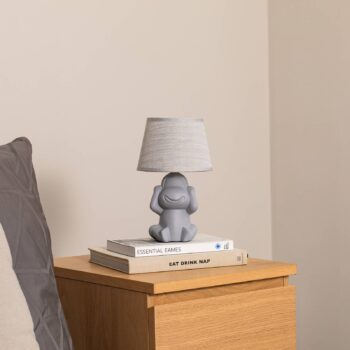 Stolová lampa Monkey, sivá, keramika, výška 28 cm, E14