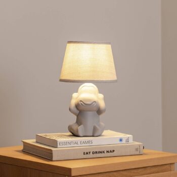 Stolová lampa Monkey, sivá, keramika, výška 28 cm, E14