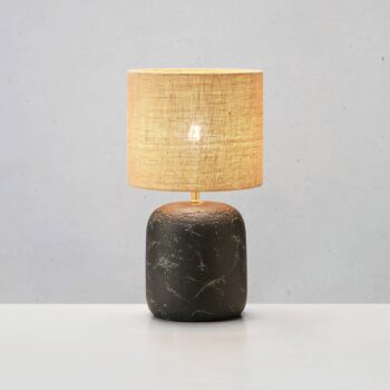 Stolová lampa Montagna, betón, juta, výška 32 cm