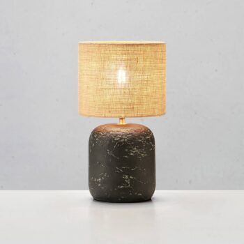 Stolová lampa Montagna, betón, juta, výška 45 cm