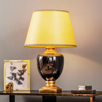 Stolová lampa Mozart v zrkadlovo šedej farbe/zlatej farbe