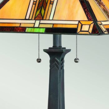 Stolová lampa Navajo, štýl Tiffany, oceľ, sklo, viacfarebná
