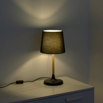Stolová lampa Nima s čiernym látkovým tienidlom