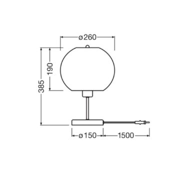 Stolová lampa OSRAM BALL, hnedá, výška 39 cm, vlnitá lepenka, E27