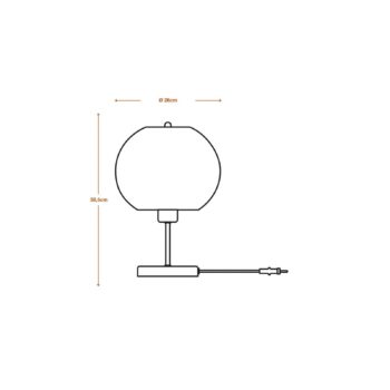 Stolová lampa OSRAM BALL, hnedá, výška 39 cm, vlnitá lepenka, E27