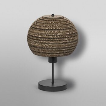 Stolová lampa OSRAM BALL, hnedá, výška 39 cm, vlnitá lepenka, E27