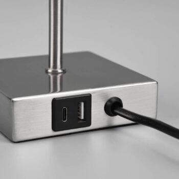 Stolová lampa Ole s pripojením USB, biela/nikel